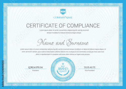 Certificate template. Diploma of modern design or gift certificate.