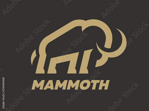 Mammoth logo template on a dark background. Vector illustration.