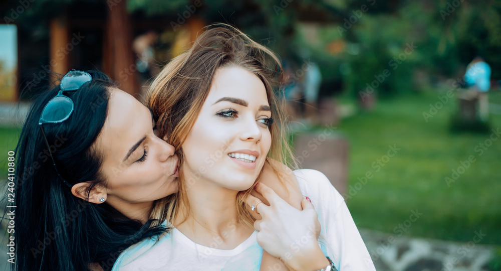 Love and desire. Lesbian couple in love. Lesbian women with sensual look.  Loving couple of lesbian lovers kissing. Sexy women in romantic  relationship. Lesbian partnership. Freedom and equality Stock Photo | Adobe