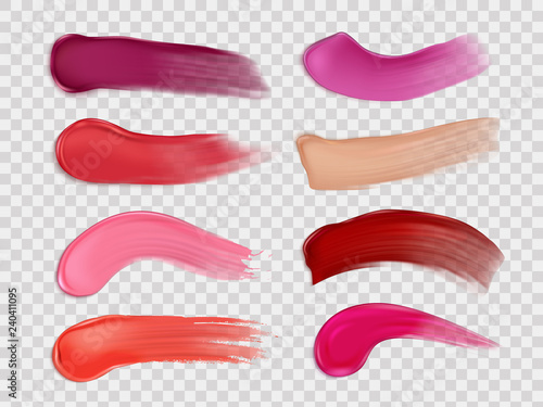 Lipstick smudge and stroke realistic set, make-up product