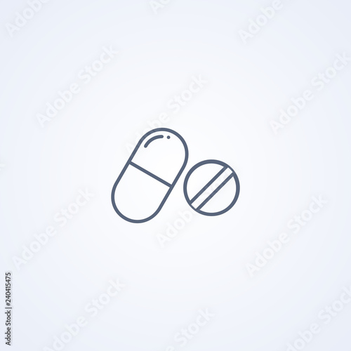 Medical pills, vector best line icon