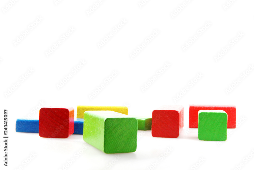 Wooden Building Blocks Isolated On White Background Wooden Building Blocks Isolated On White Background