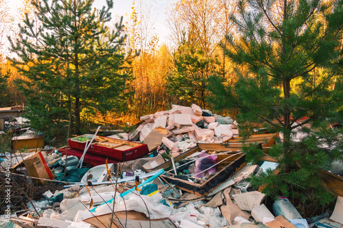 Garbage dump in the forest