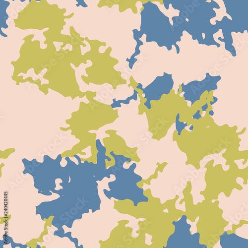 Urban camouflage of various shades of blue, yellow and beige colors
