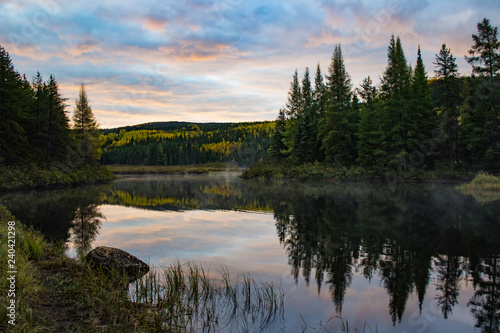 Beautilful landscape from north of Canada at the end of automn