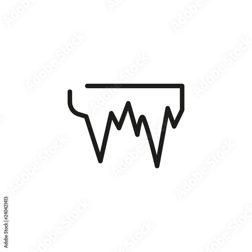 Icicle line icon. Ice, winter, refrigerator. Weather concept. Vector illustration can be used for topics like climate, meteorology, season