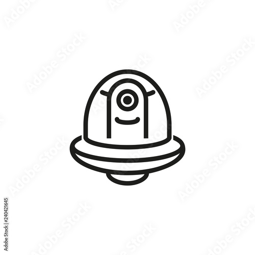 UFO line icon. Alien in flying saucer. Space concept. Can be used for topics like astronomy, discover, spaceship, flight