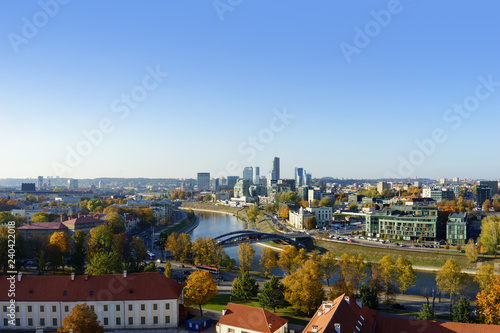 Autumn panorama of Vilnius  Lithuania