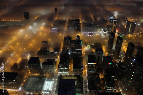 The fog descends on Chicago