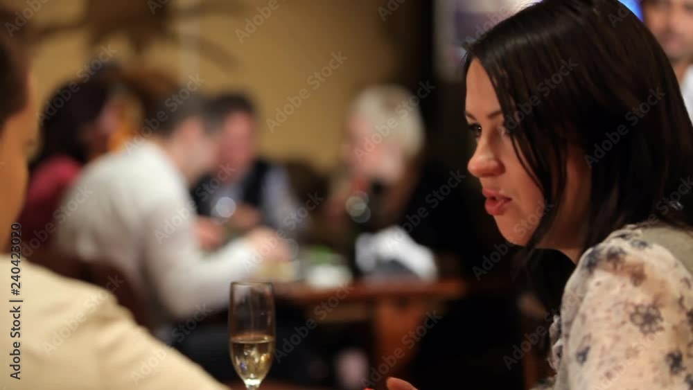 Girls chatting in cafe Girls chatting in cafe
