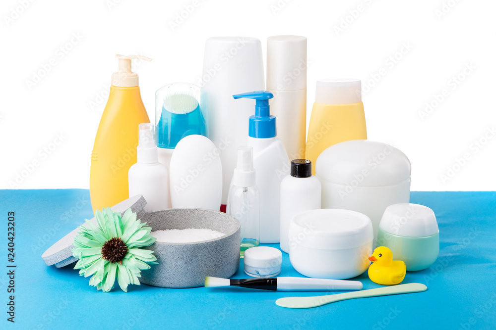 A lot of different cosmetic products for personal care A lot of different cosmetic products for personal care