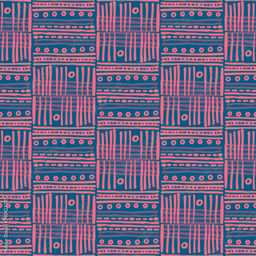 Abstract Ikat and boho style handcraft fabric pattern. Traditional Ethnic design for clothing and textile background, carpet or wallpaper