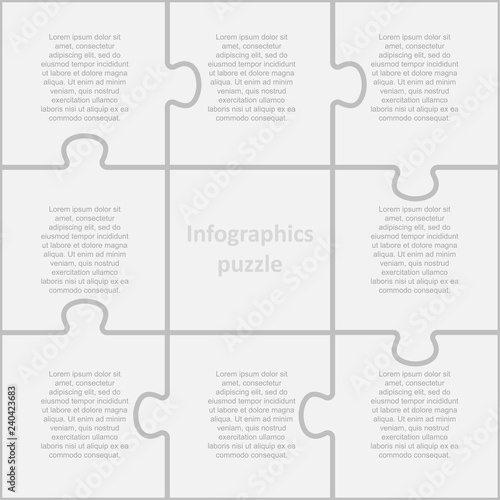Puzzle Eight Piece Steps for Business Presentation