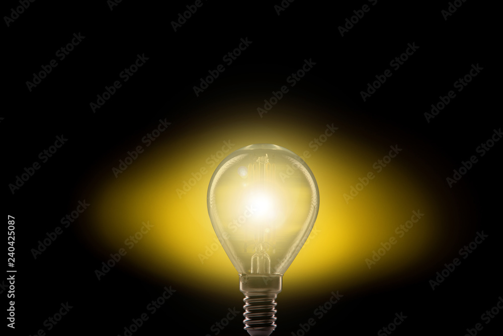 Silhouette led lamps against the background of the silhouette of the layout of the house on a yellow background. Silhouette led lamps against the background of the silhouette of the layout of the house on a yellow background.