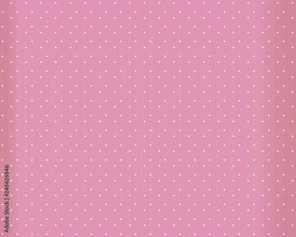 Pink retro vector background with white round dots, scuffles and edges in the shade.