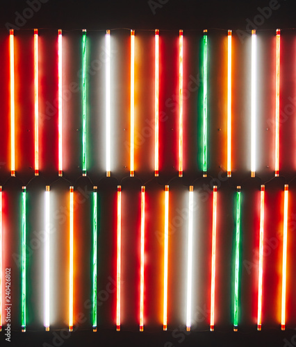 Neon abstract lines lighting design background. lighting light neon tubes