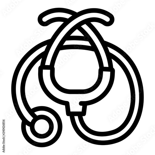 Stethoscope tool icon. Outline stethoscope tool vector icon for web design isolated on white background