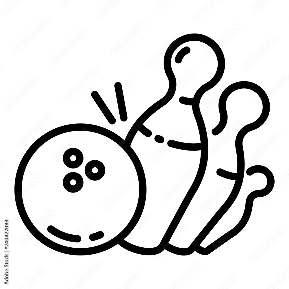 Fototapeta premium Bowling strike pin icon. Outline bowling strike pin vector icon for web design isolated on white background