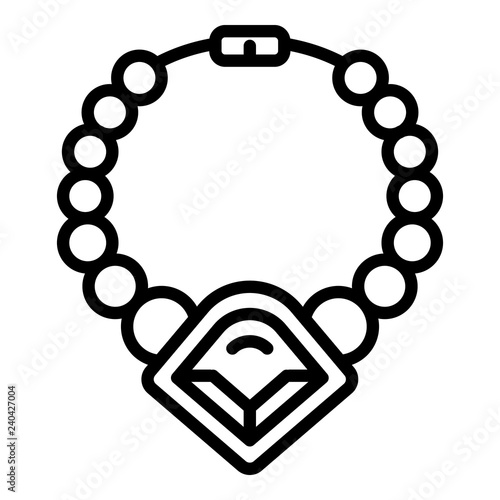 Premium necklace icon. Outline premium necklace vector icon for web design isolated on white background