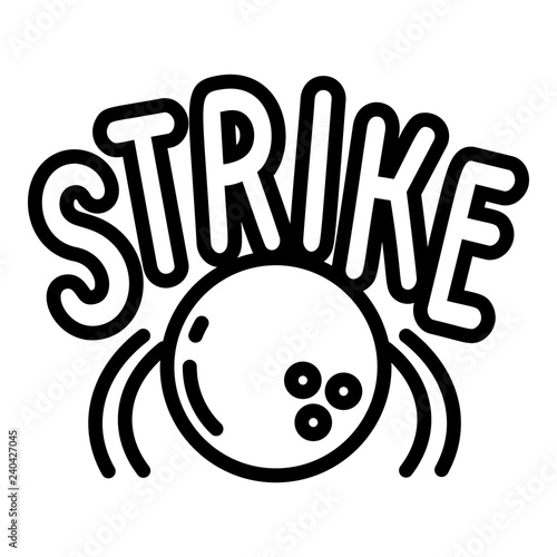 Bowling strike icon. Outline bowling strike vector icon for web design isolated on white background