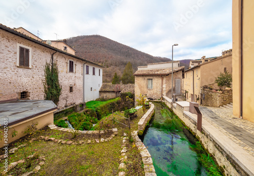 Rasiglia  Italy  - A very little stone town in the heart of Umbria region  named  Village of streams  for the torrent and waterfalls that cross the historical center.
