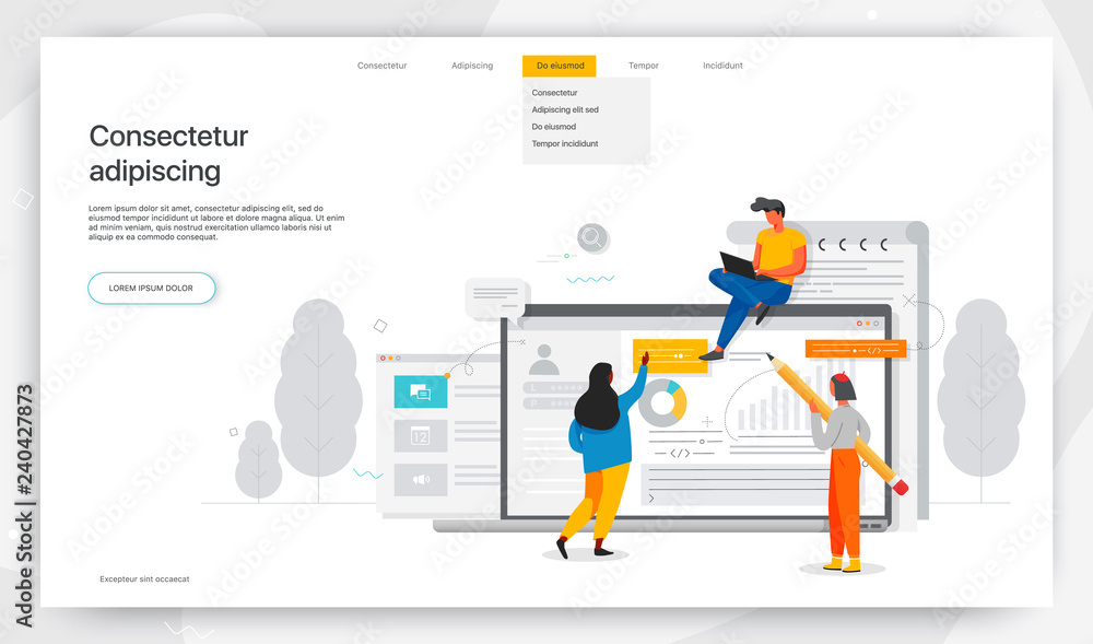Office workers are studying the infographic, modern concept for web banners, websites, printed products, filling out resumes, hiring employees. Vector illustration Office workers are studying the infographic, modern concept for web banners, websites, printed products, filling out resumes, hiring employees. Vector illustration