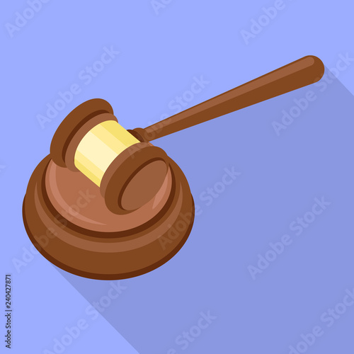 Judge gavel icon. Flat illustration of judge gavel vector icon for web design