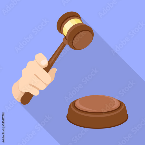 Judge gavel decision icon. Flat illustration of judge gavel decision vector icon for web design