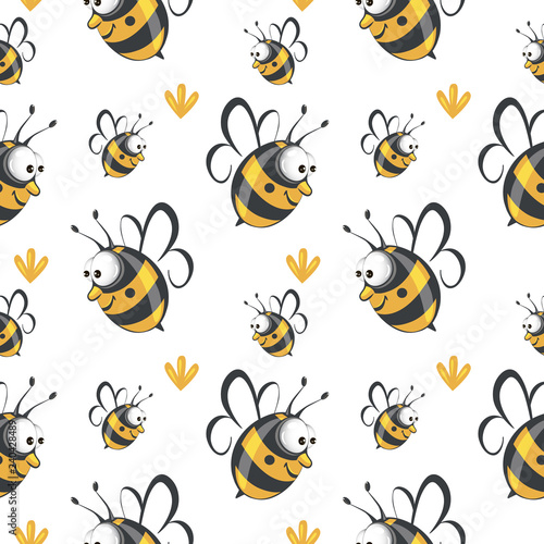 Cute seamless bee pattern  © Marina_Eisymont