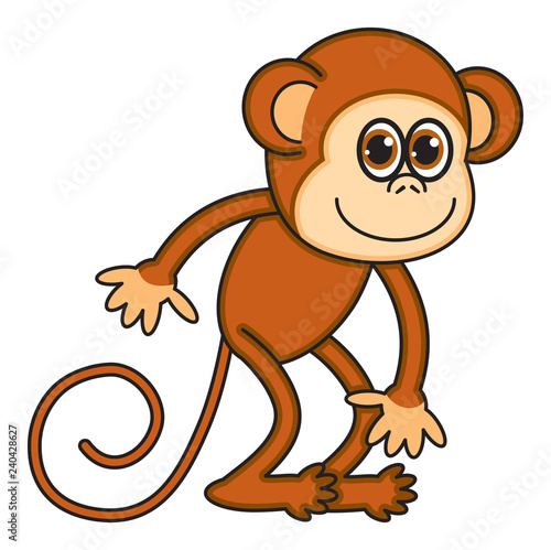 Funny cartoon monkey character