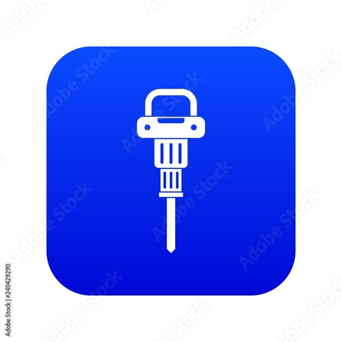 Pneumatic hammer icon digital blue for any design isolated on white vector illustration