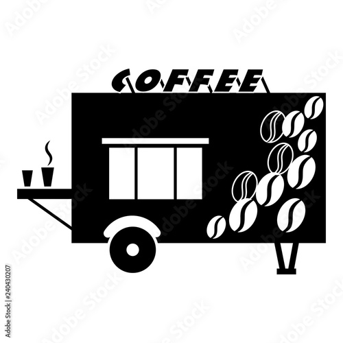 Coffee trailer shop icon. Simple illustration of coffee trailer shop vector icon for web design isolated on white background