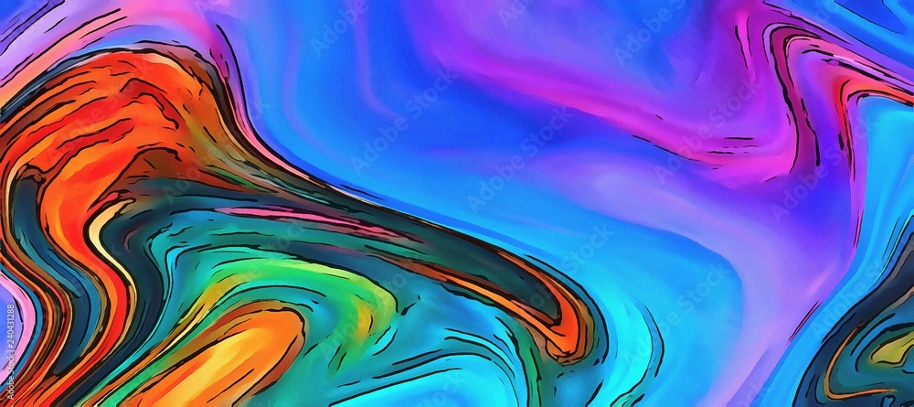 Obraz premium Abstract acrylic background. Watercolor texture. Psychedelic crazy art. Unusual design pattern. Warm and very bright colors.