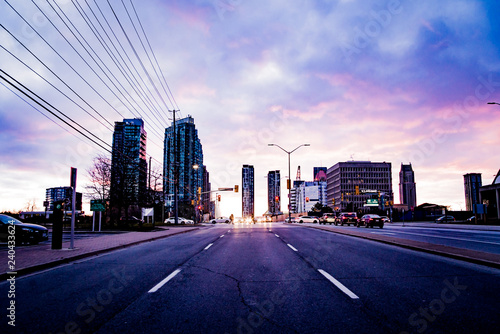 Photography Mississauga Canada skyline at sunset