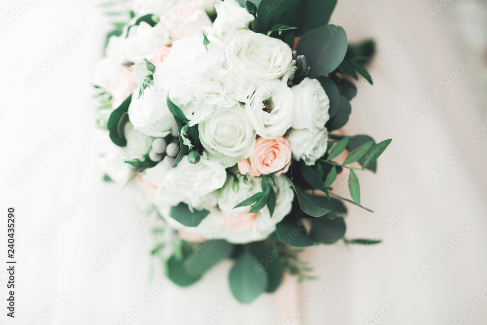 Wonderful luxury wedding bouquet of different flowers Wonderful luxury wedding bouquet of different flowers
