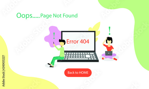 Ooops page not found error 404 vector illustration for web page under construction