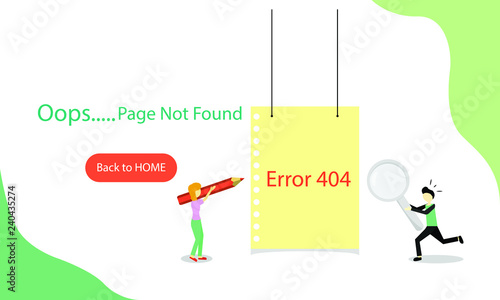 Ooops page not found error 404 vector illustration for web page under construction