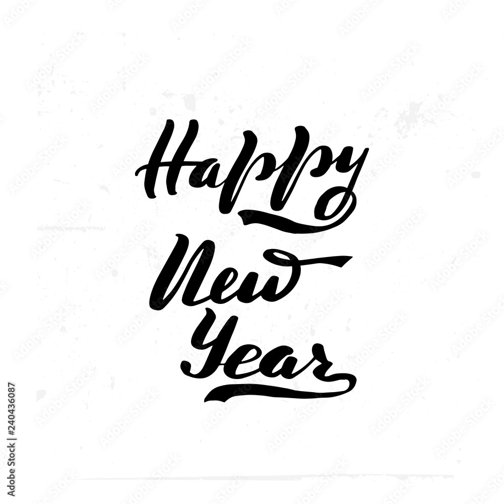 Fototapeta premium Happy new year brush hand