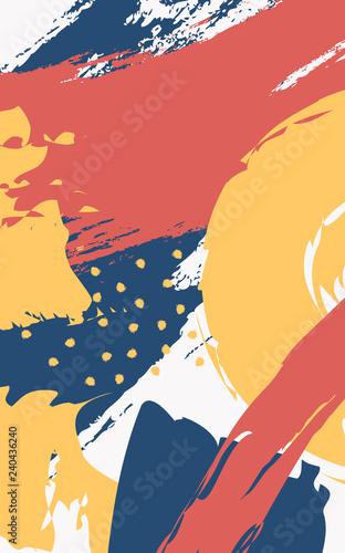 Abstract background with brush strokes in memphis style