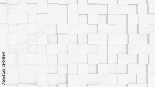 white wall background with squares structure in 3d effect