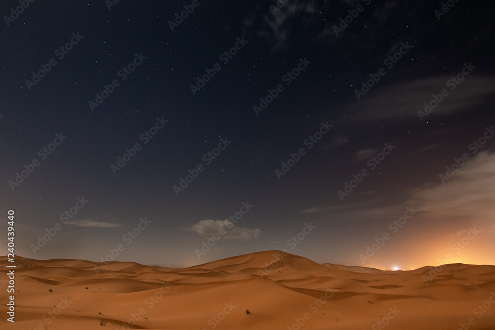 sahara desert at night - obrazy, fototapety, plakaty 