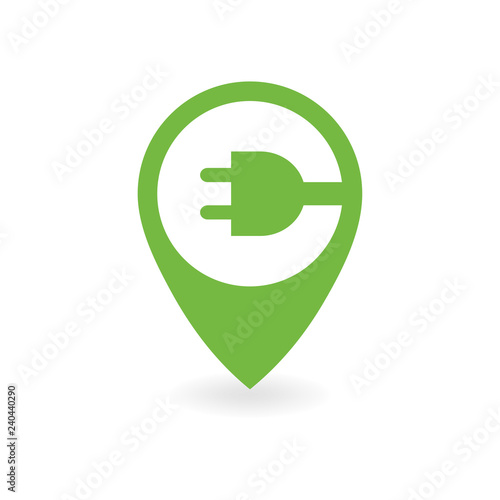 Electric car charge station map pin.