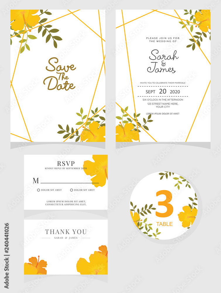 Wedding invitation card. Vector illustration