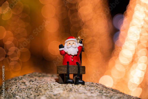 Christmas Santa hold star. are texture Nature background creative bokeo tropical layout made at phuket Thailand photo