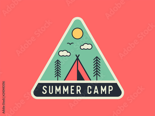 Colorful Summer Camp Vector Illustration