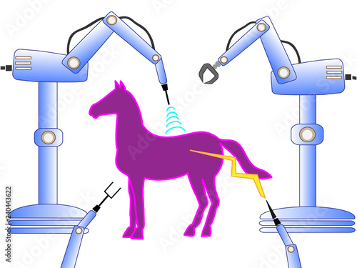 人工知能を持ったろぼったに改造される馬