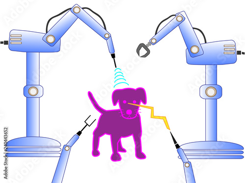 人工知能を持ったロボットに改造される犬
