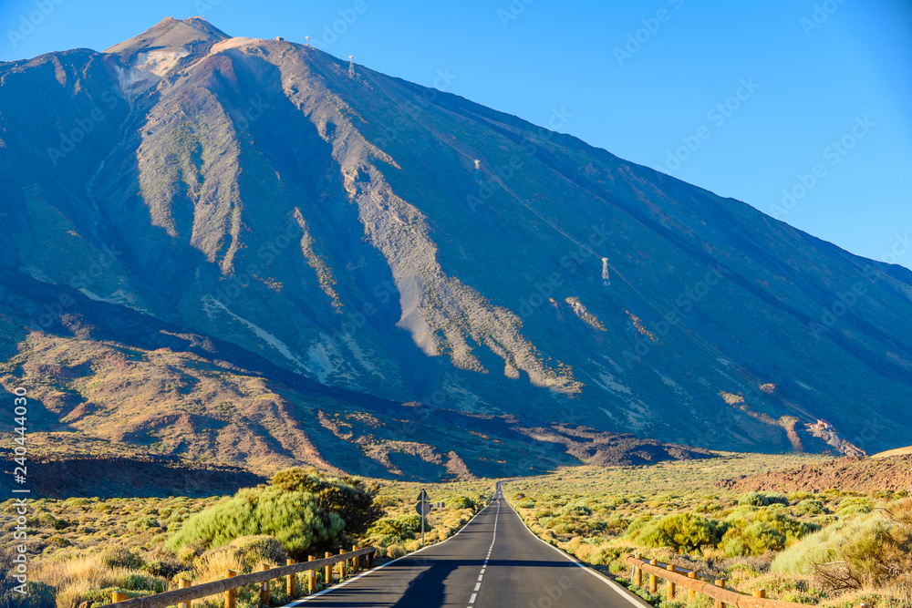 Beautiful view road near Teide volcano. Tenerife. Canary Islands..Spain