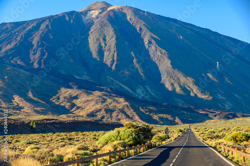 Beautiful view road near Teide volcano. Tenerife. Canary Islands..Spain
