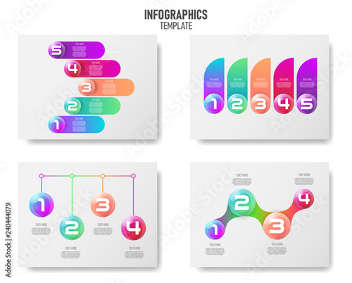 Colorful 3d balls infographics element collection, Vector infochart for business, marketing report.